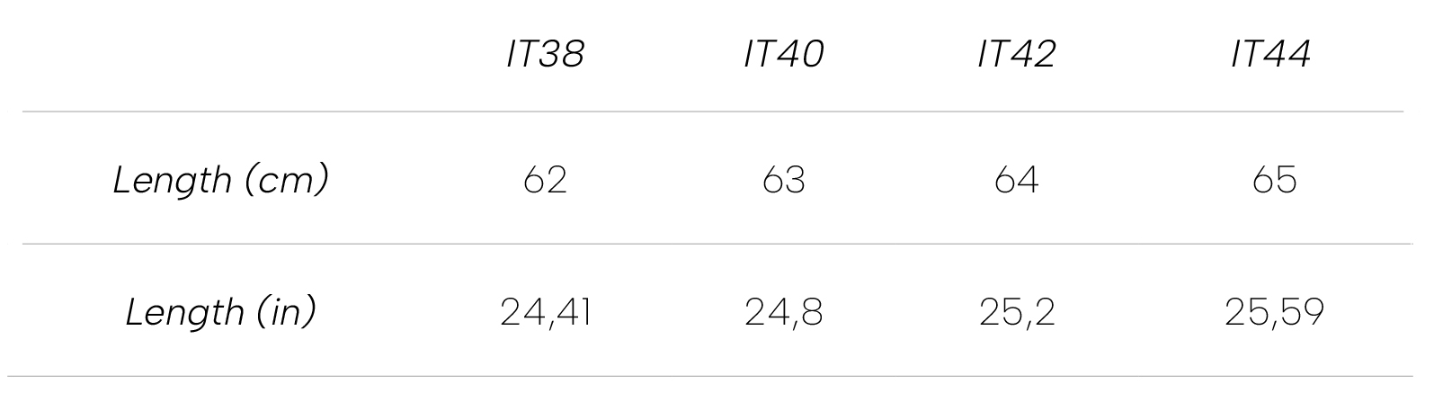Measurements Gustavia Dress