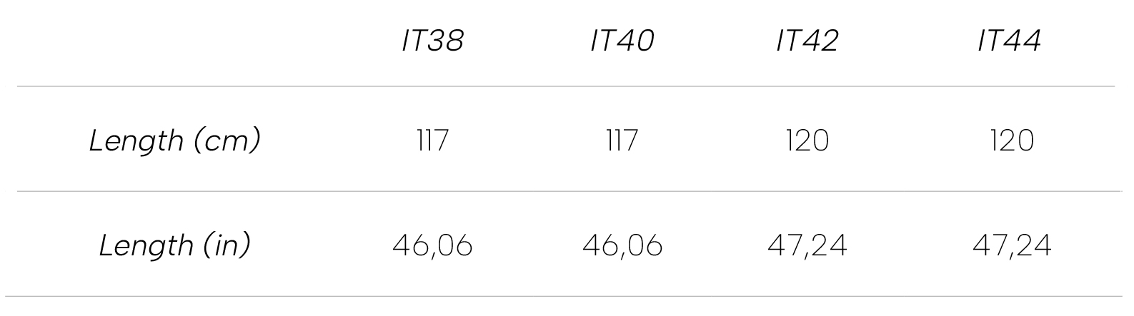 Measurements Serpent Trousers
