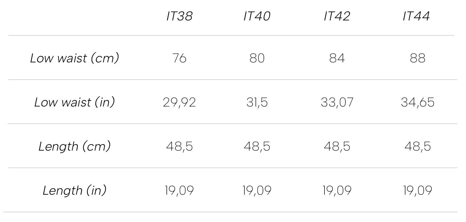 Measurements Tube Skirt