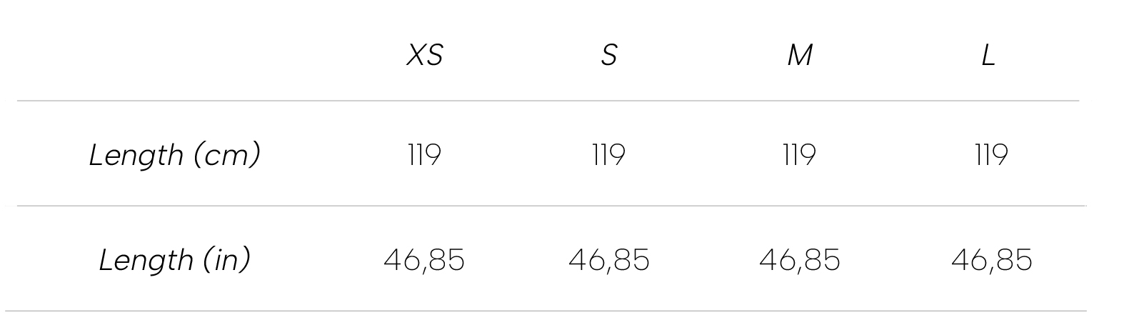 Measurements Vivienne Dress